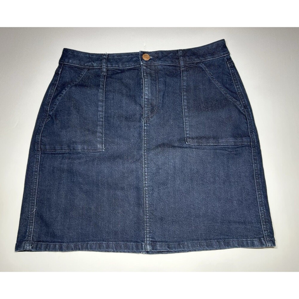 Ann Taylor Loft Women’s Jean Mini Skirt Size 8 Dark Wash 30X18 EUC! 38 Hip